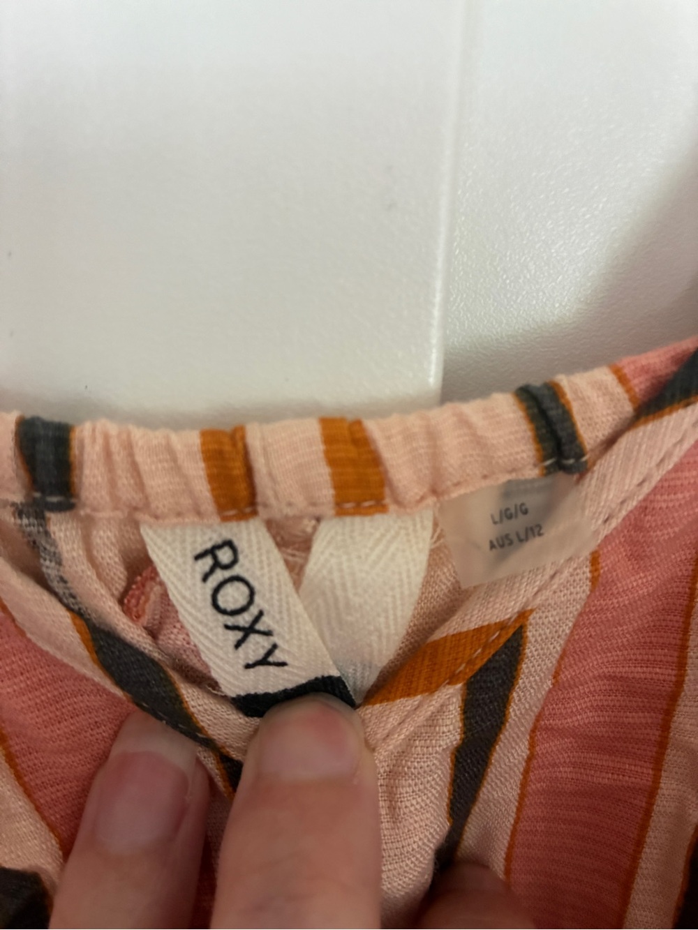Roxy Pink and Orange Striped Sleeveless Jumpsuit - Picture 3 of 3